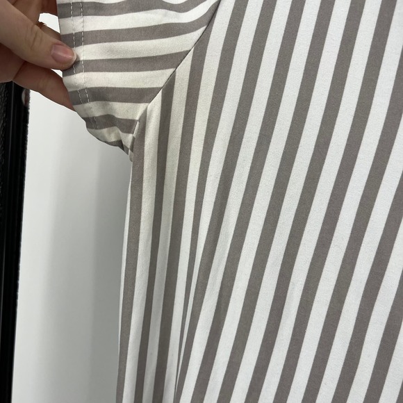 PJ Couture White Gray Striped Pink Lace Short Sleeve Set Light Women's XL READ - Picture 10 of 10